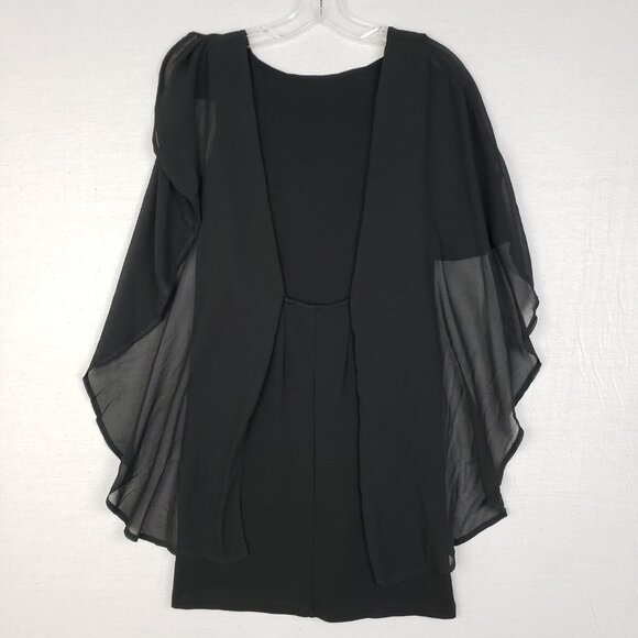 Killstar Black Sheer Cape Dress - Picture 6 of 14